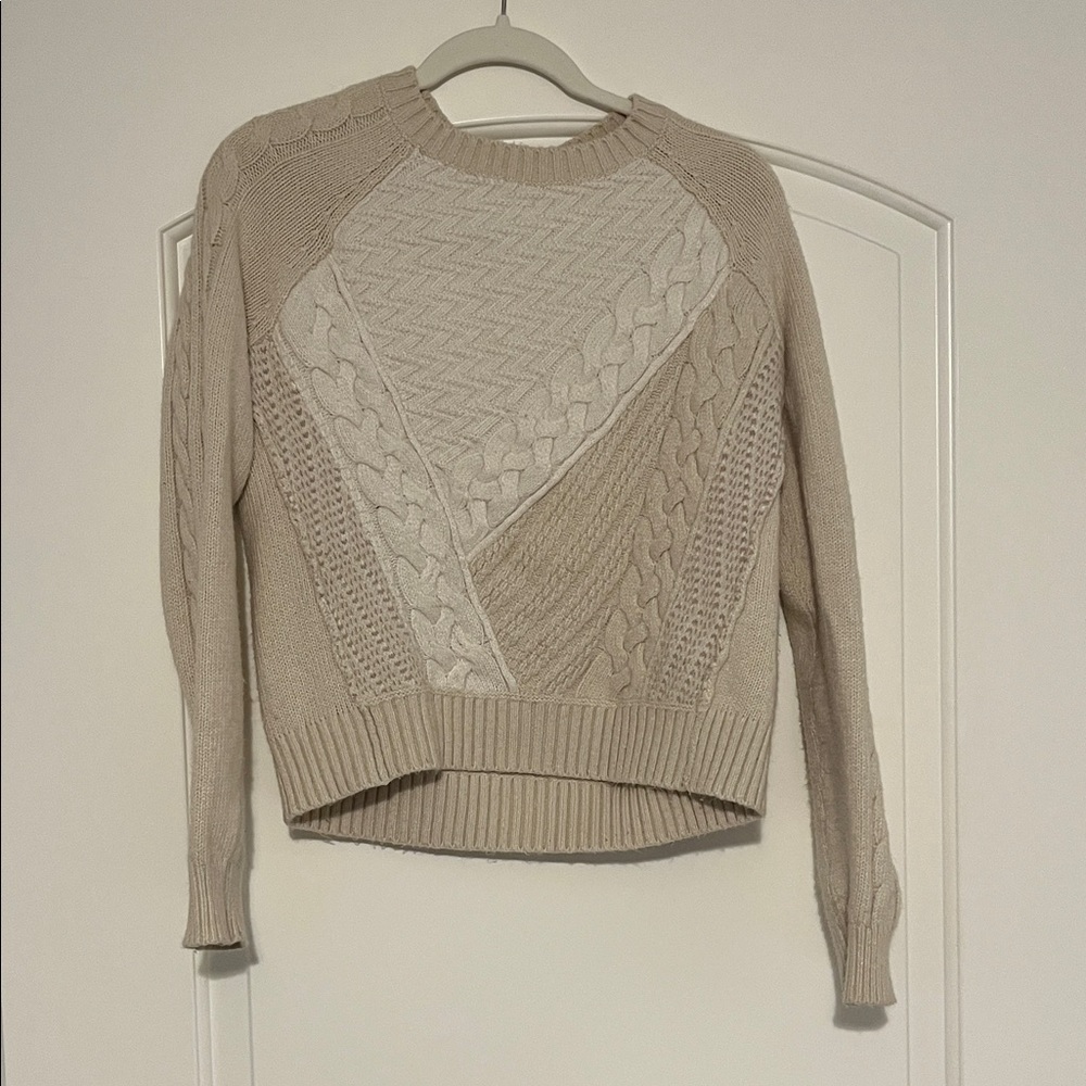 Abercrombie & Fitch Beige Cable Knit Sweater